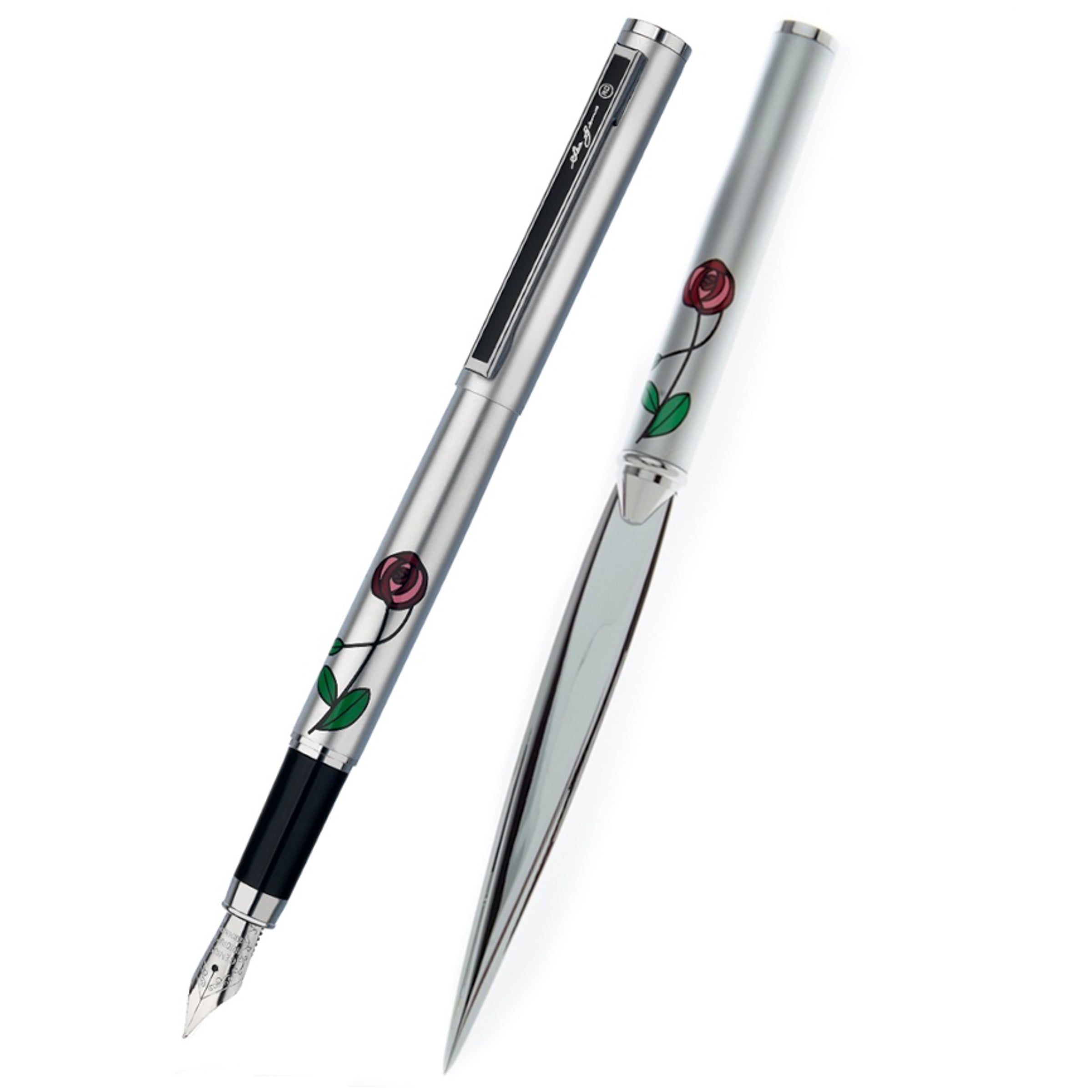 Mackintosh Red Rose Fountain Pen and Letter Opener Set
